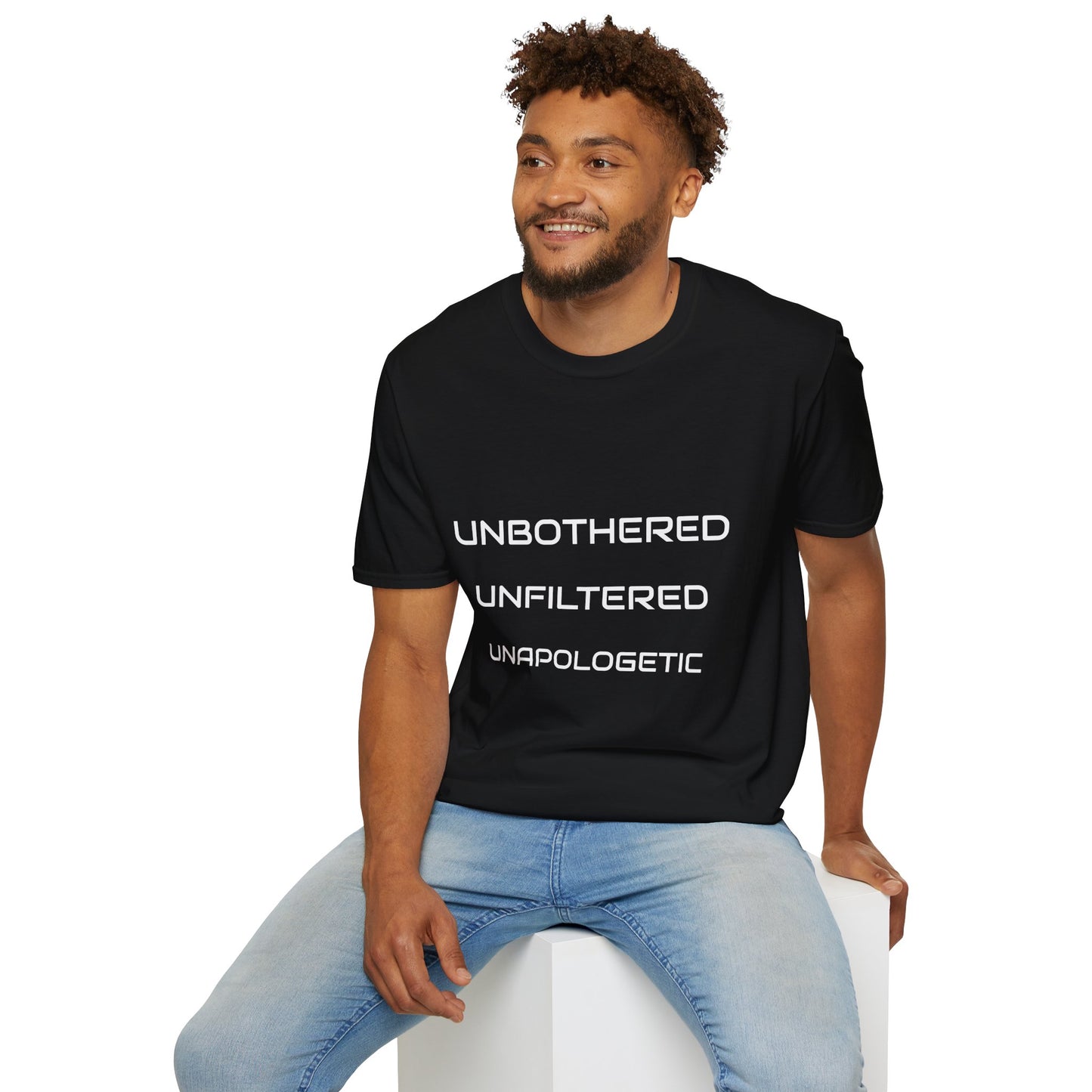 Unbothered Unfiltered Unapologetic T-Shirt, Casual Wear, Gift for Friends, Motivational Quote Tee, Everyday Essentials, Trendy Graphic Tee