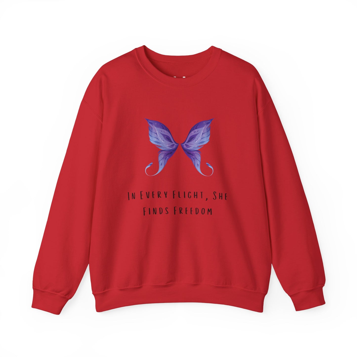 Women’s Butterfly Print Sweatshirt – “In Every Flight, She Finds Freedom” Cozy & Stylish Pullover