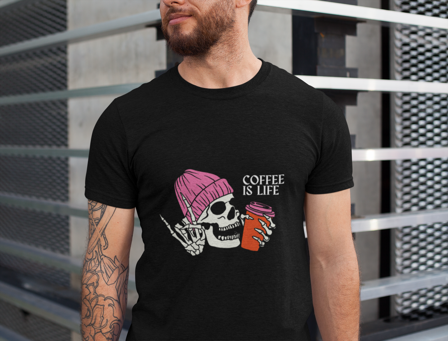 Men’s “Coffee Is Life” T-Shirt – Lightweight Cotton Tee for Coffee Lovers