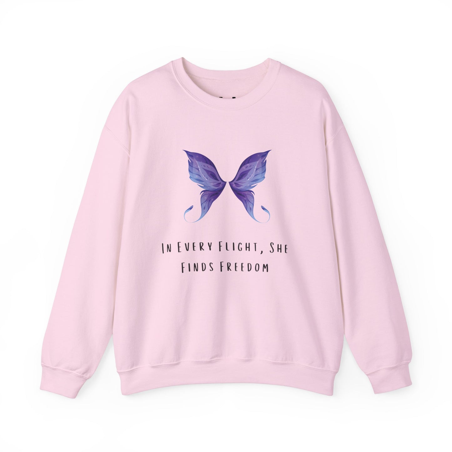 Women’s Butterfly Print Sweatshirt – “In Every Flight, She Finds Freedom” Cozy & Stylish Pullover