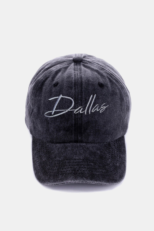 Zenana DALLAS Embroidered Baseball Cap – Adjustable Washed Cotton Hat for Men & Women
