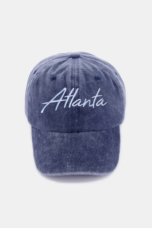 Zenana ATLANTA Embroidered Baseball Cap – Vintage-Washed Cotton Hat for Everyday Style