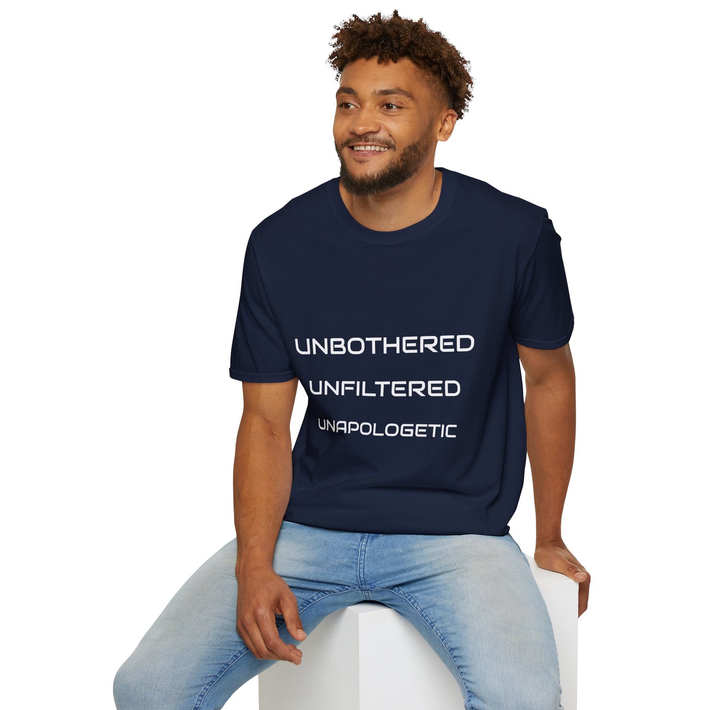 Unbothered Unfiltered Unapologetic T-Shirt, Casual Wear, Gift for Friends, Motivational Quote Tee, Everyday Essentials, Trendy Graphic Tee