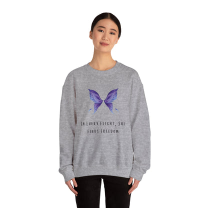 Women's Butterfly Print SweatShirt - In Every Flight, She Finds Freedom