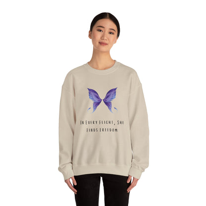 Women's Butterfly Print SweatShirt - In Every Flight, She Finds Freedom