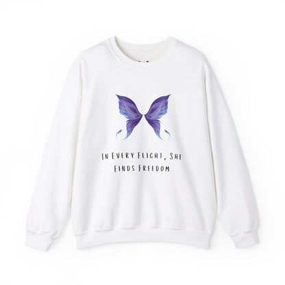 Women's Butterfly Print SweatShirt - In Every Flight, She Finds Freedom