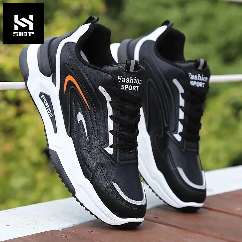 Step into Comfort and Style: 2024 Autumn Men's Leather Running Shoes - Fashionable, Comfortable, Non-slip