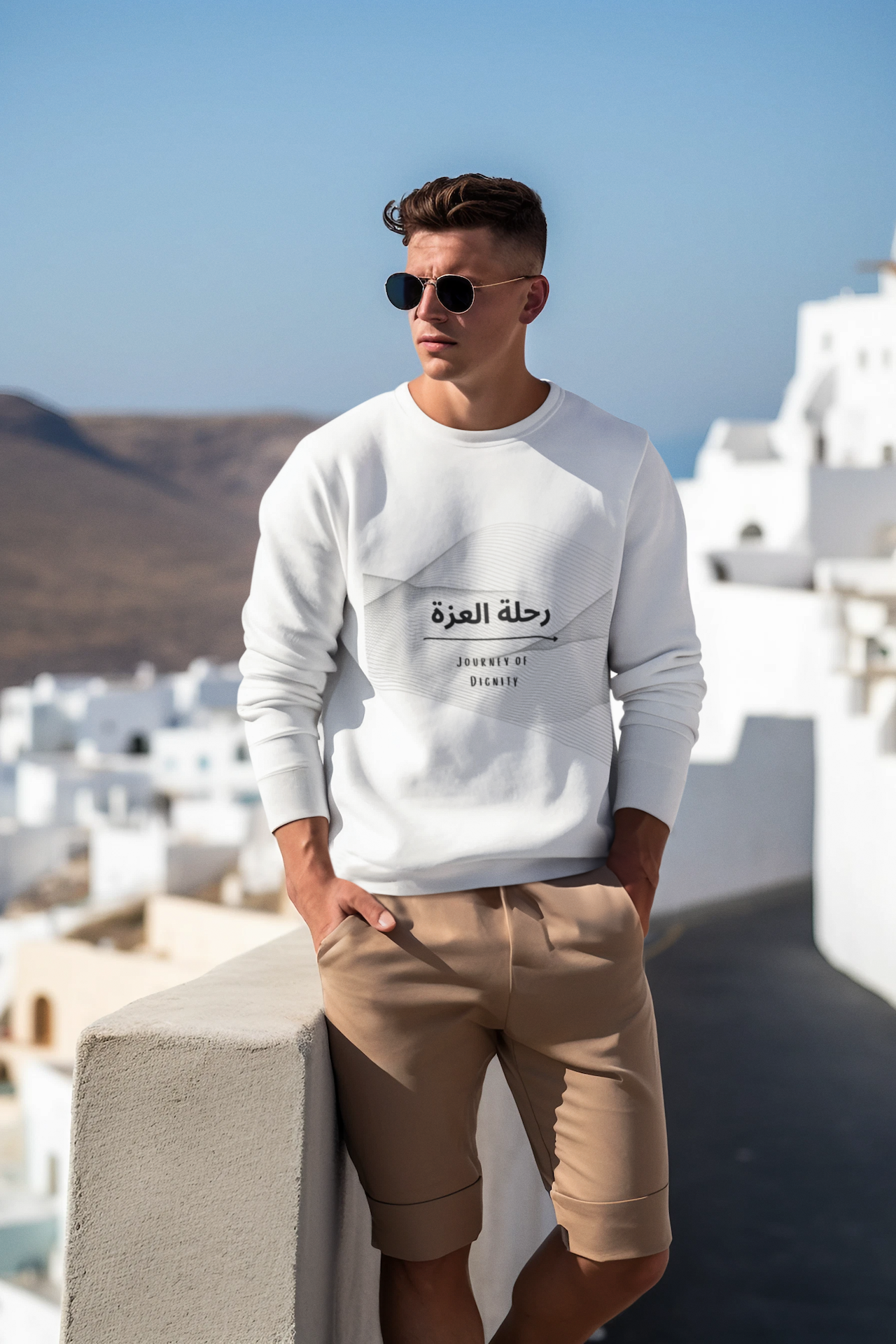 رحلة العزة - Journey of Dignity Men's Crew Neck Sweatshirt | Pure Comfort Casual Wear