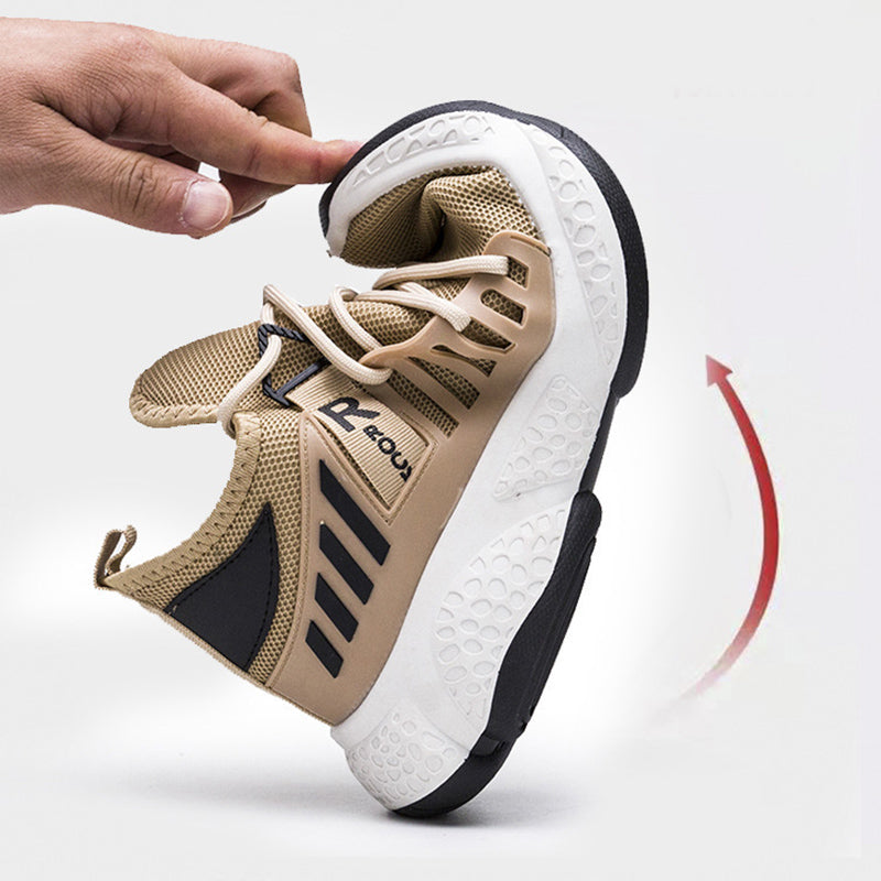 Stride in Style: Men's Breathable Mesh Sports Sneakers, running shoes, khaki, view 1