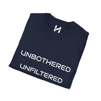 Unbothered Unfiltered Unapologetic T-Shirt, Casual Wear, Gift for Friends, Motivational Quote Tee, Everyday Essentials, Trendy Graphic Tee