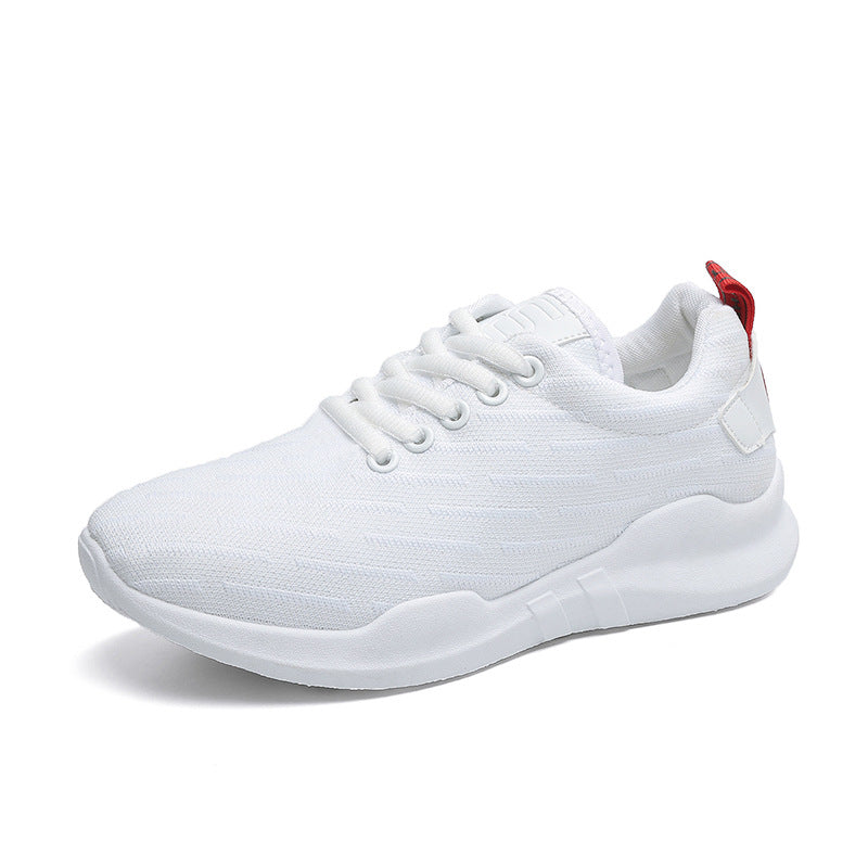 Women's Breathable Knitted Sneakers in Trendsetting Style Running Shoes, running shoes, white, view 2