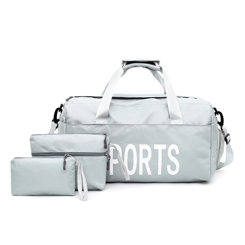 Ultimate Sports Companion Nylon Independent Three-Piece Gym Bag Set, gym bag, silver, view 1