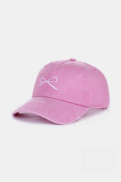 Zenana Bow Embroidered Caps