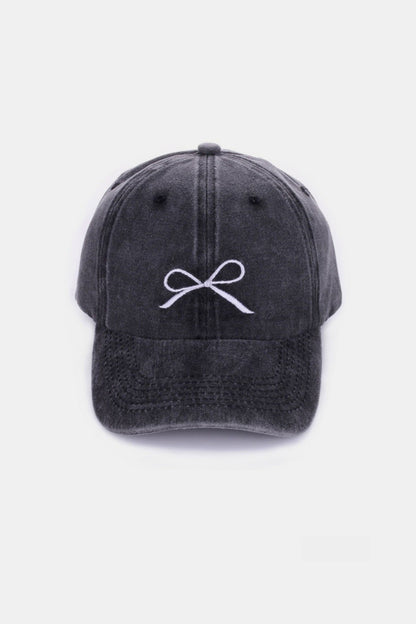 Zenana Bow Embroidered Caps