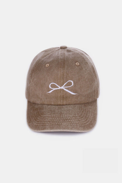 Zenana Bow Embroidered Caps