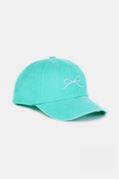 Zenana Bow Embroidered Caps