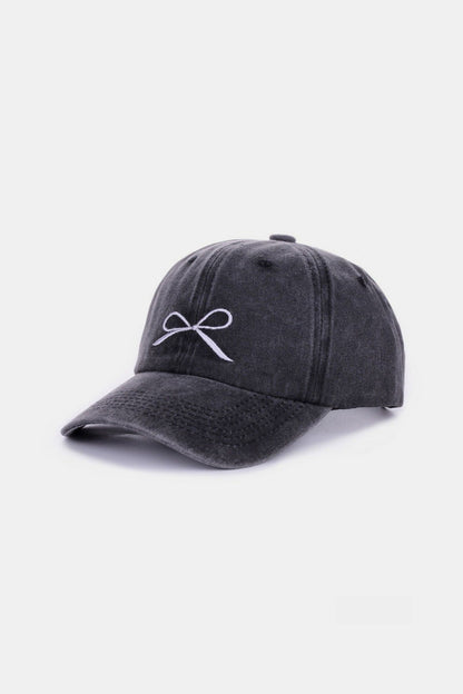 Zenana Bow Embroidered Caps