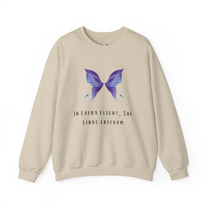 Women's Butterfly Print SweatShirt - In Every Flight, She Finds Freedom