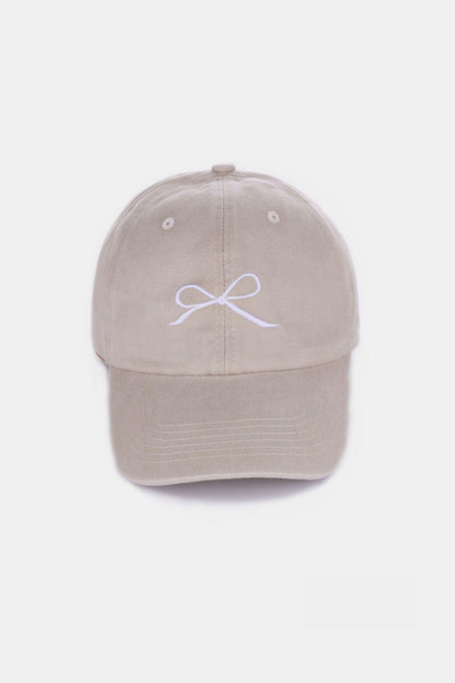 Zenana Bow Embroidered Caps