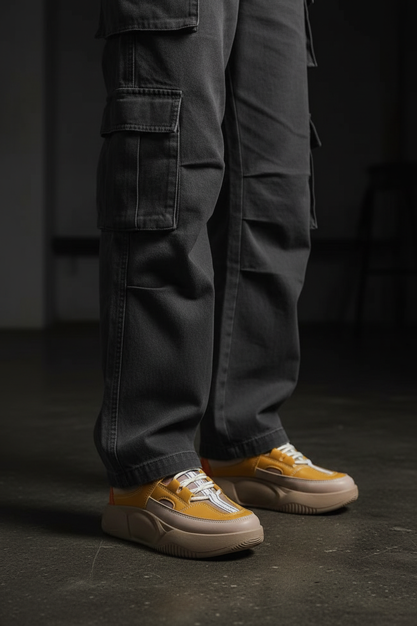 Beige Chunky Platform Sneakers - Editorial
