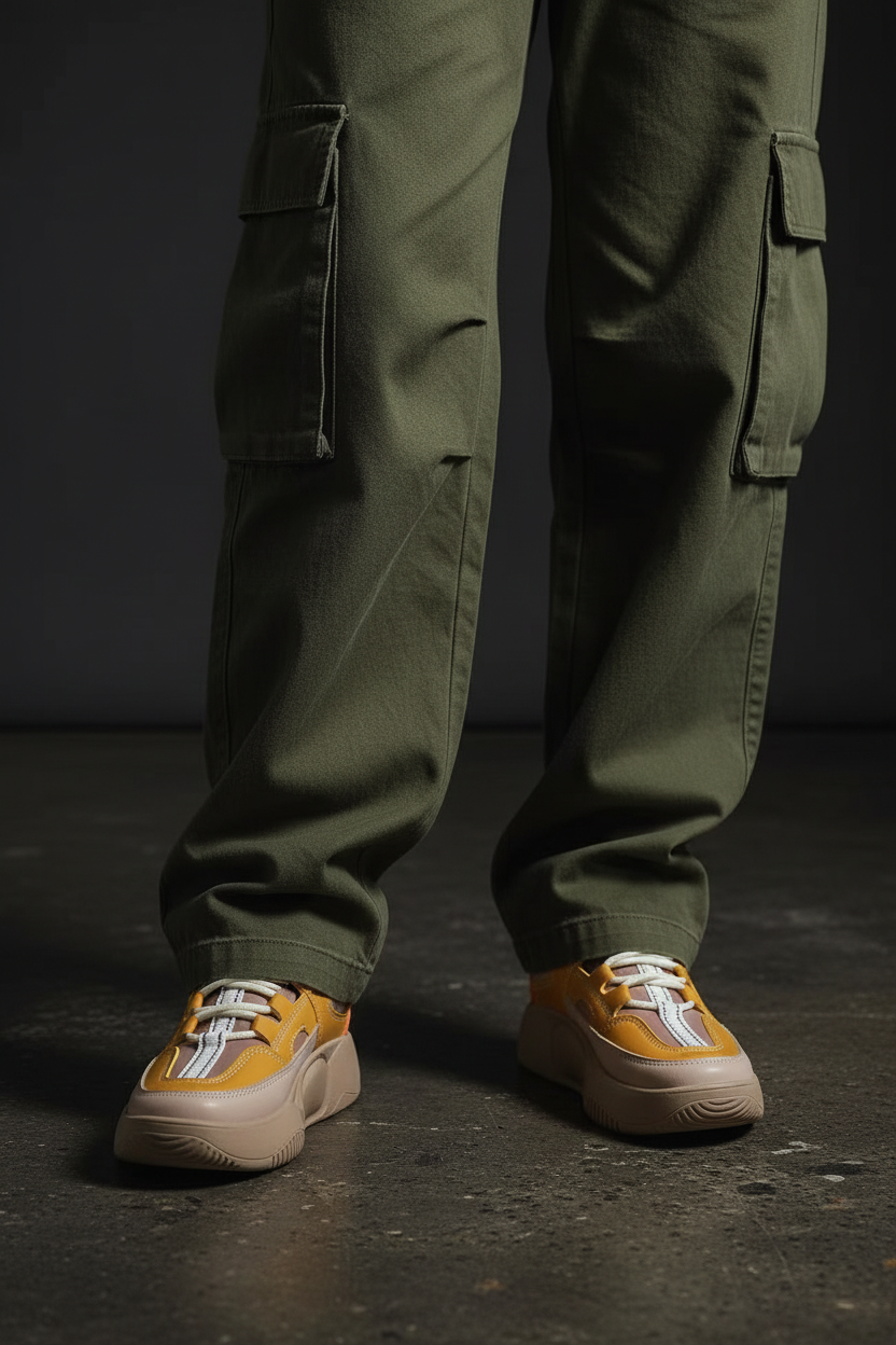 Beige Sneakers Front View