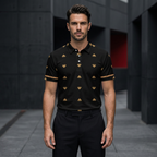 Black and Gold polo front model view