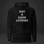 Black hoodie product-only charcoal studio shot