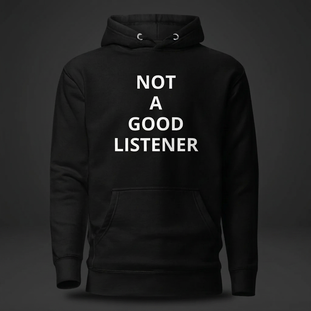 Black hoodie product-only charcoal studio shot
