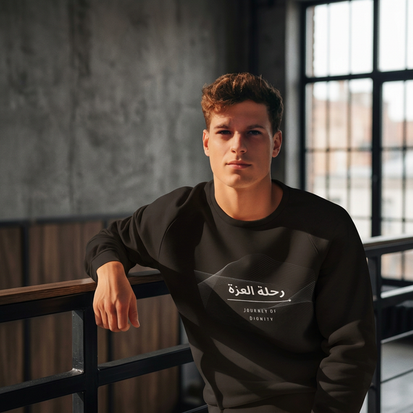 Black Journey of Dignity sweatshirt in a charcoal loft