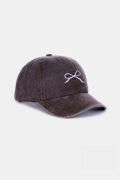 Zenana Bow Embroidered Caps