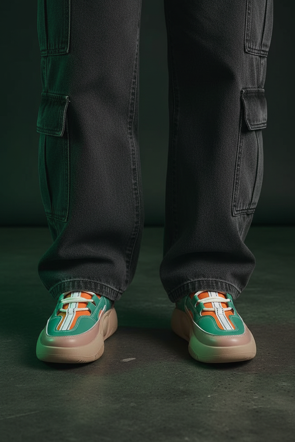 Green Sneakers Front View