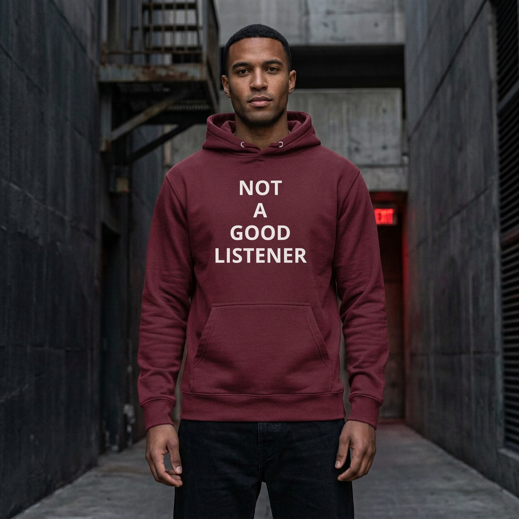 New Maroon hoodie male-model shot