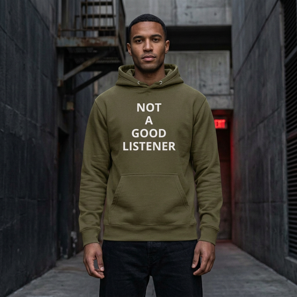 New Military Green hoodie male-model shot