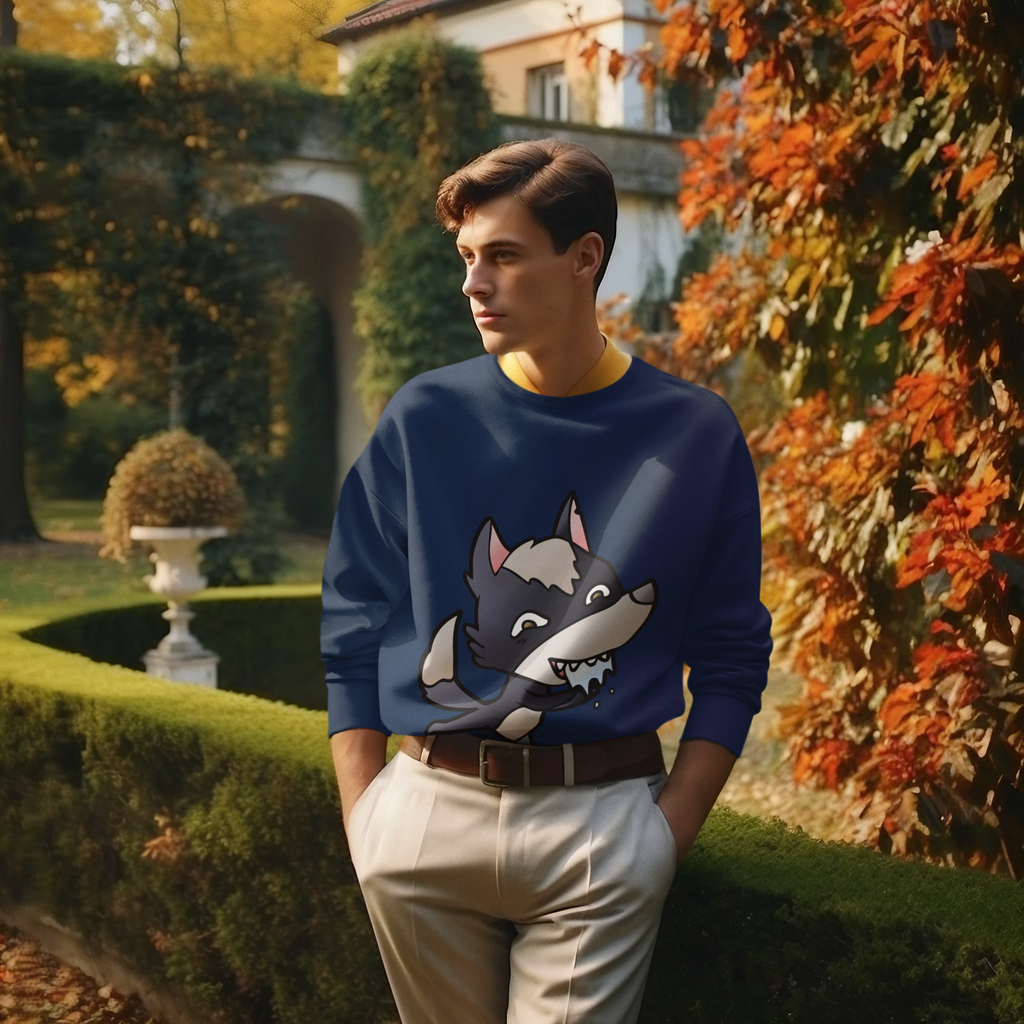 Funny Wolf Print Sweatshirt | Men's Graphic Pullover — Hunter & Havoc