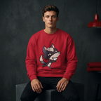 Red wolf sweatshirt model