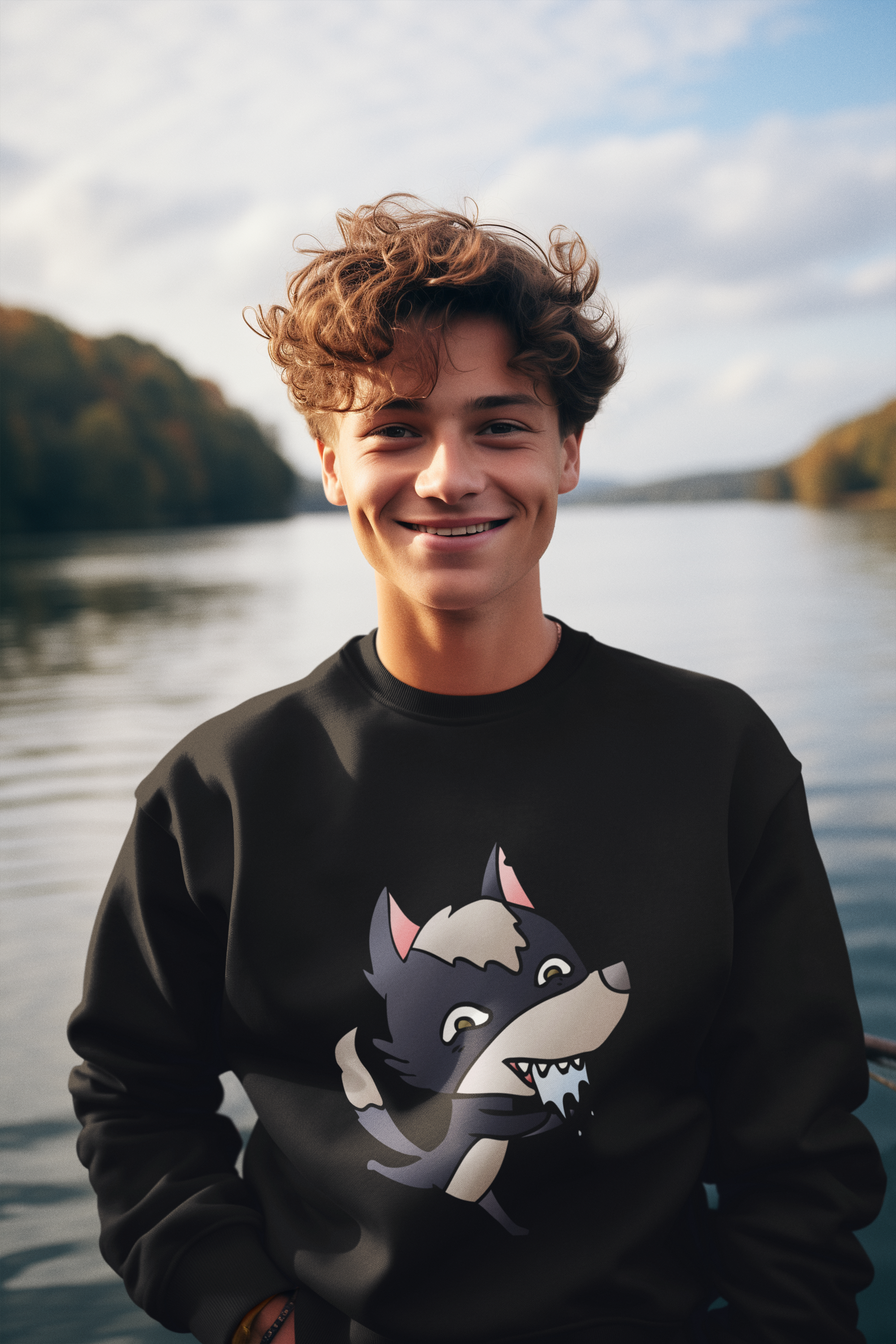 Funny Wolf Print Sweatshirt | Men's Graphic Pullover — Hunter & Havoc