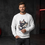 White wolf sweatshirt model